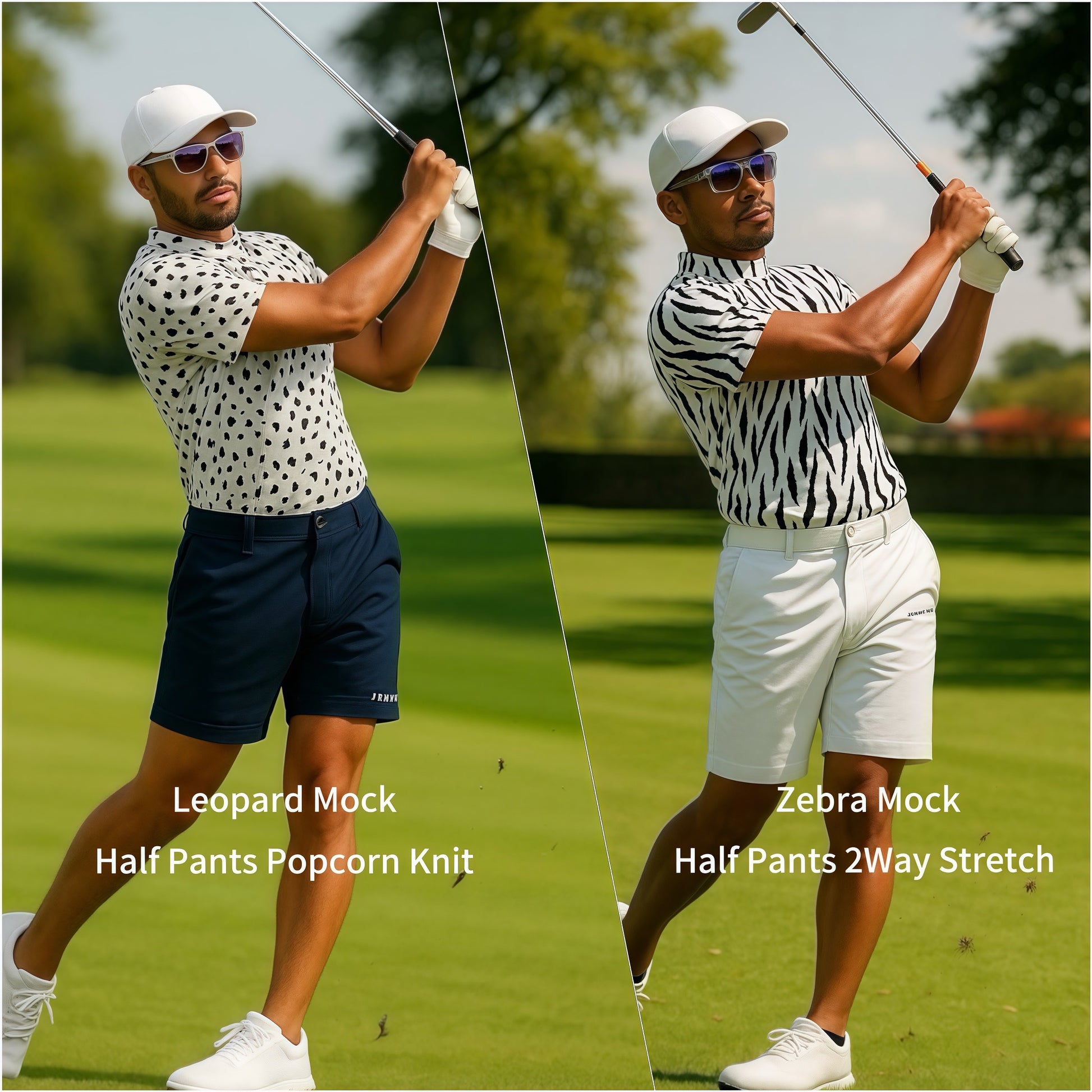 Mens Half Pants Popcorn Knit ゴルフウェア メンズ 夏秋春 ハーフパンツ 短パン ポップコーンニット 超軽量 伸びる 吸水速乾 消臭 UVカット D管 紺 日本製
