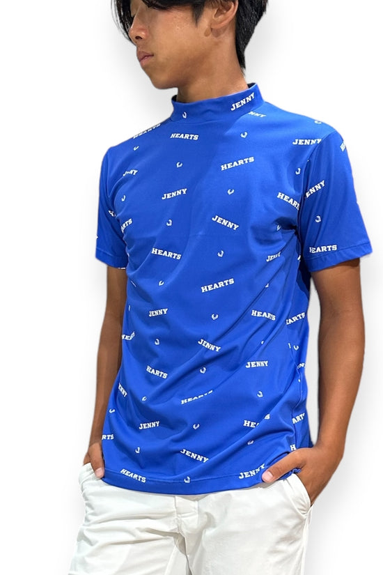 Mens Smooth Mock Brand Logo  メンズゴルフウェア モックネック 半袖 接触冷感 伸縮性高い なめらか肌触り 速乾 UVカット