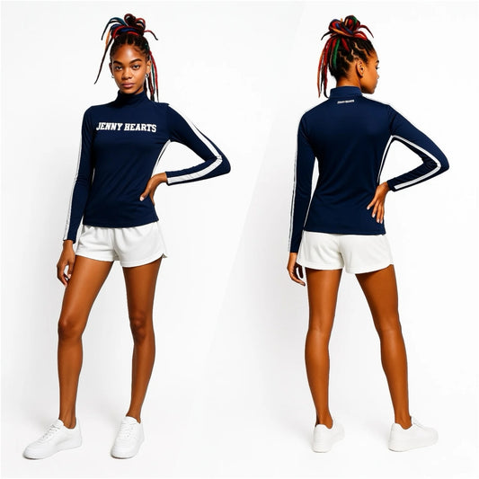 Ladies Mock Neck Spandex 究極のなめらかさ ゴルフウェア レディース 秋春 モックネック 長袖 軽量 ネイビー ツートンカラー UVカット 速乾 伸縮性抜群 おしゃれ