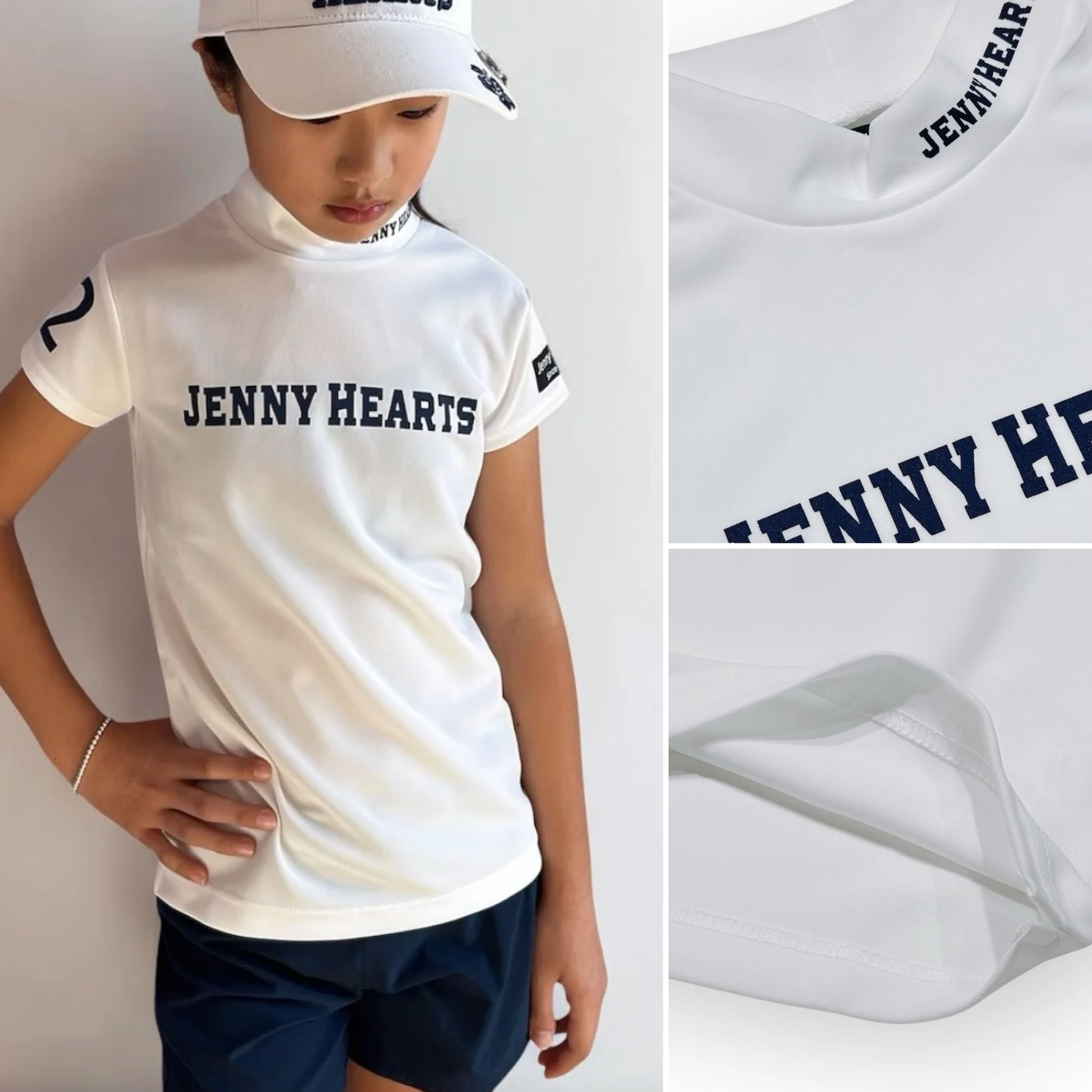 Junior Girls Dry Mock Neck ドライタッチ 伸縮性良 ジュニアゴルフウェア ガールズ モックネック 130cm 140cm 150cm
