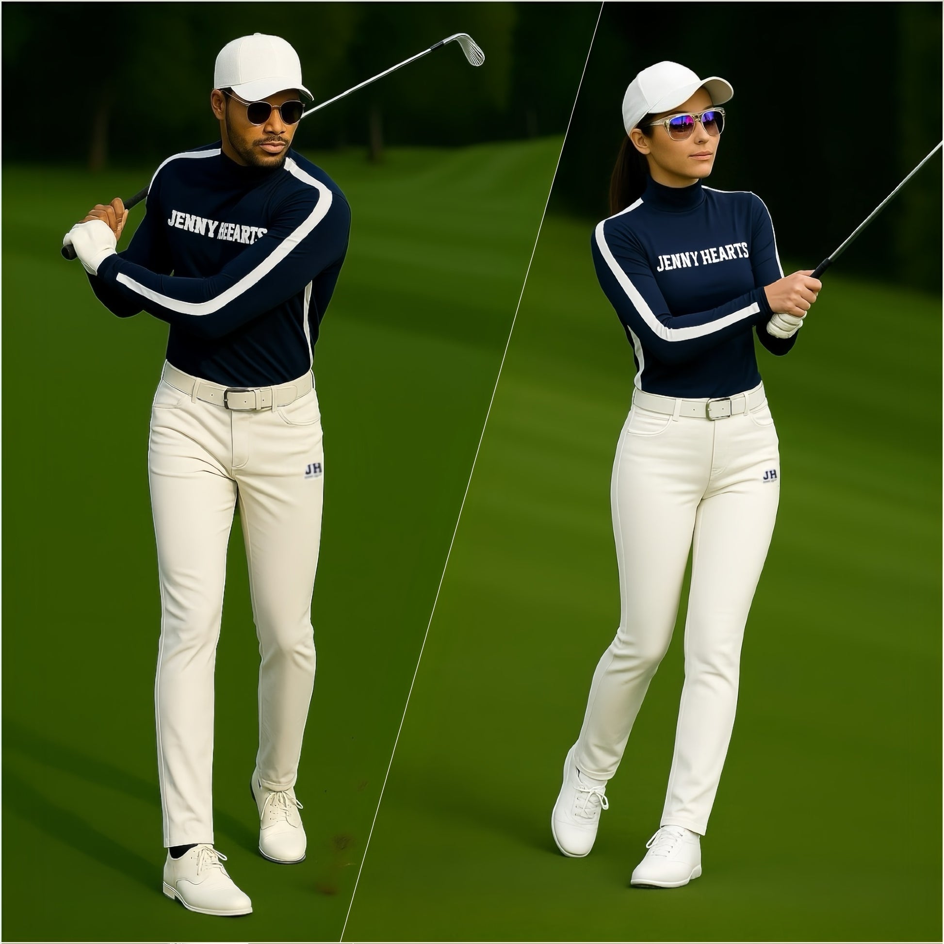 Women's Mock Neck Spandex Golf Wear: Ultimate Smoothness, Long Sleeves, Lightweight, Navy, Two-Tone Color, UV Protection, Quick Drying, Stretchy, Stylish
