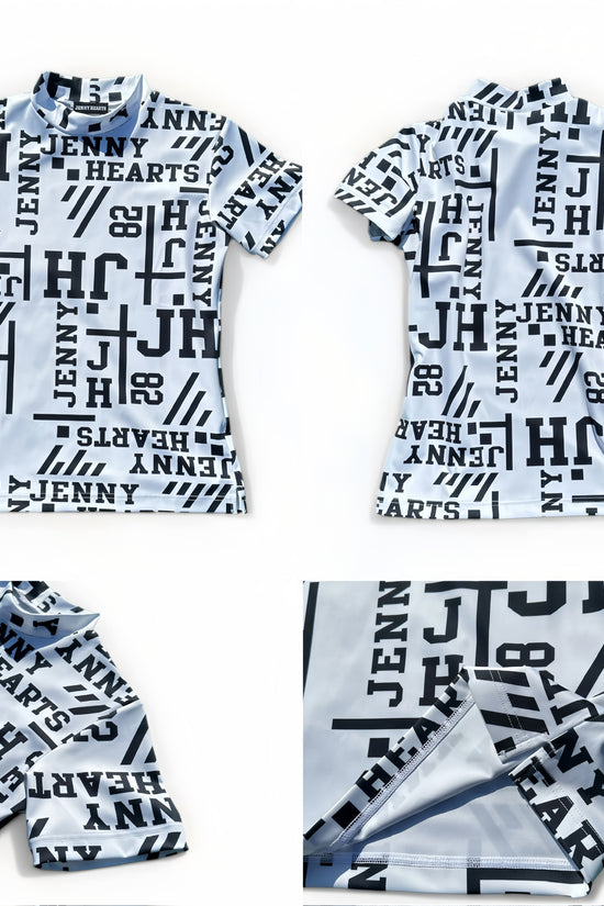 Ladies Mock Neck Logotipo レディースゴルフウェア 夏 モックネック 半袖 ストレッチ 速乾 肌触りなめらか UVカット おしゃれ 可愛い