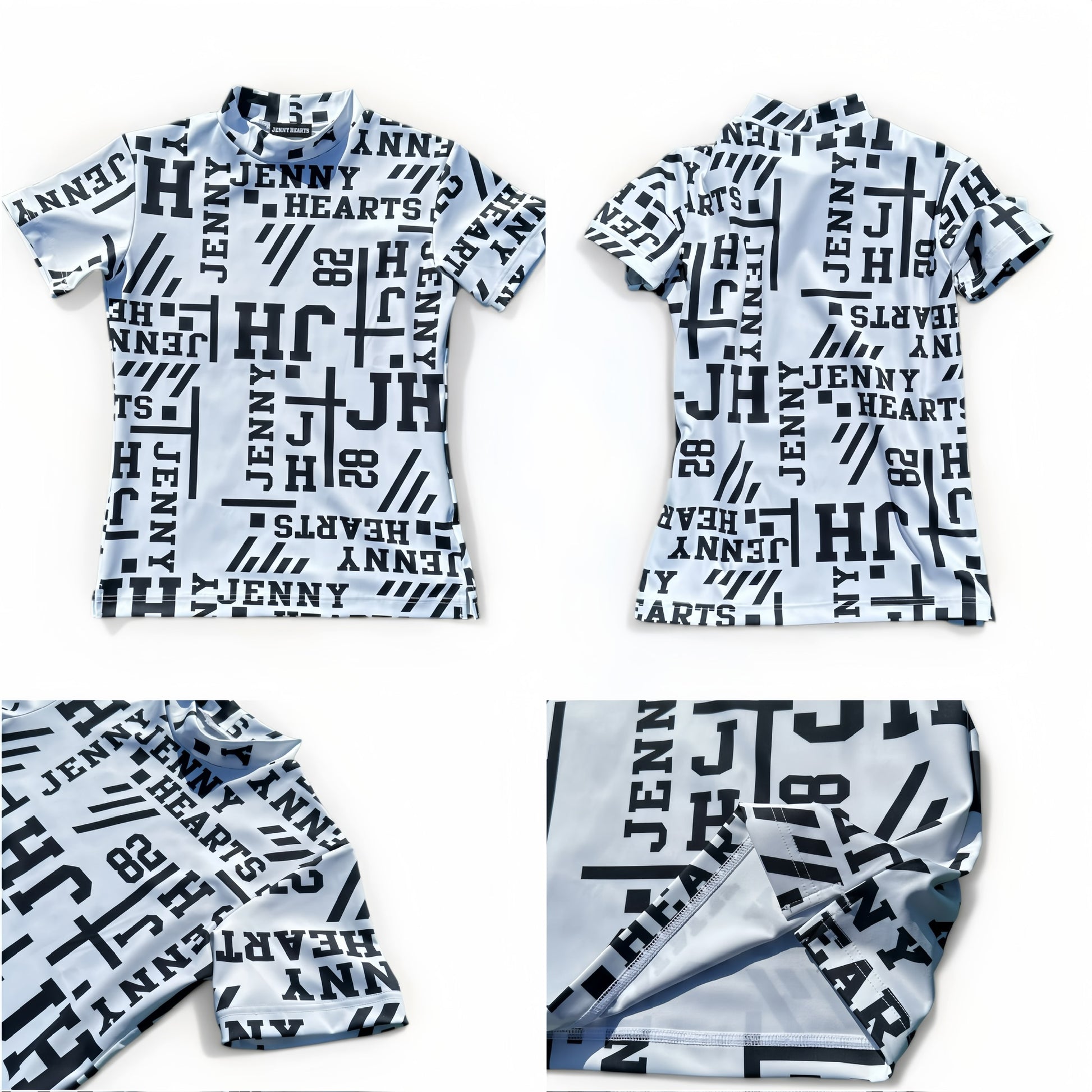 Ladies Mock Neck Logotipo レディースゴルフウェア 夏 モックネック 半袖 ストレッチ 速乾 肌触りなめらか UVカット おしゃれ 可愛い