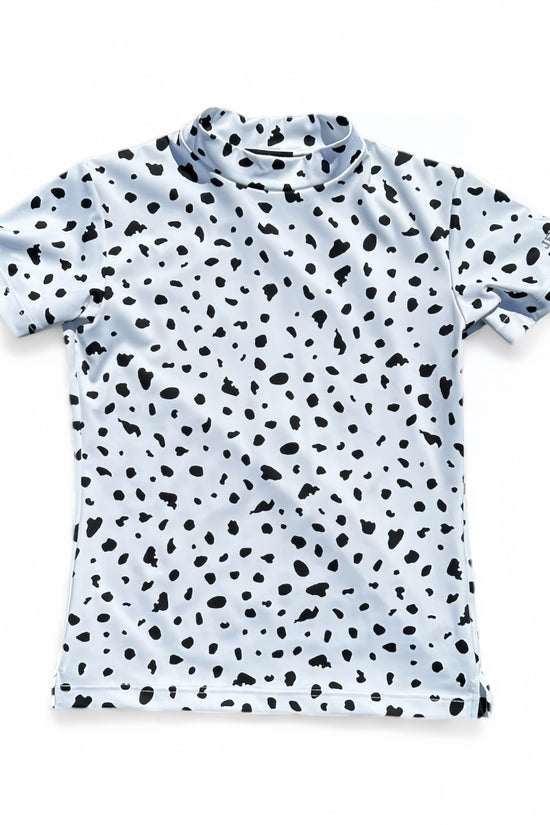 Ladies Animal Mock Neck Leopard レディースゴルフウェア アニマル モックネック 夏 半袖 レオパード 豹柄 伸縮性高い 肌触り柔らか 速乾 UVカット ホワイト おしゃれ 可愛い ゴルフ女子 おすすめ プレゼント