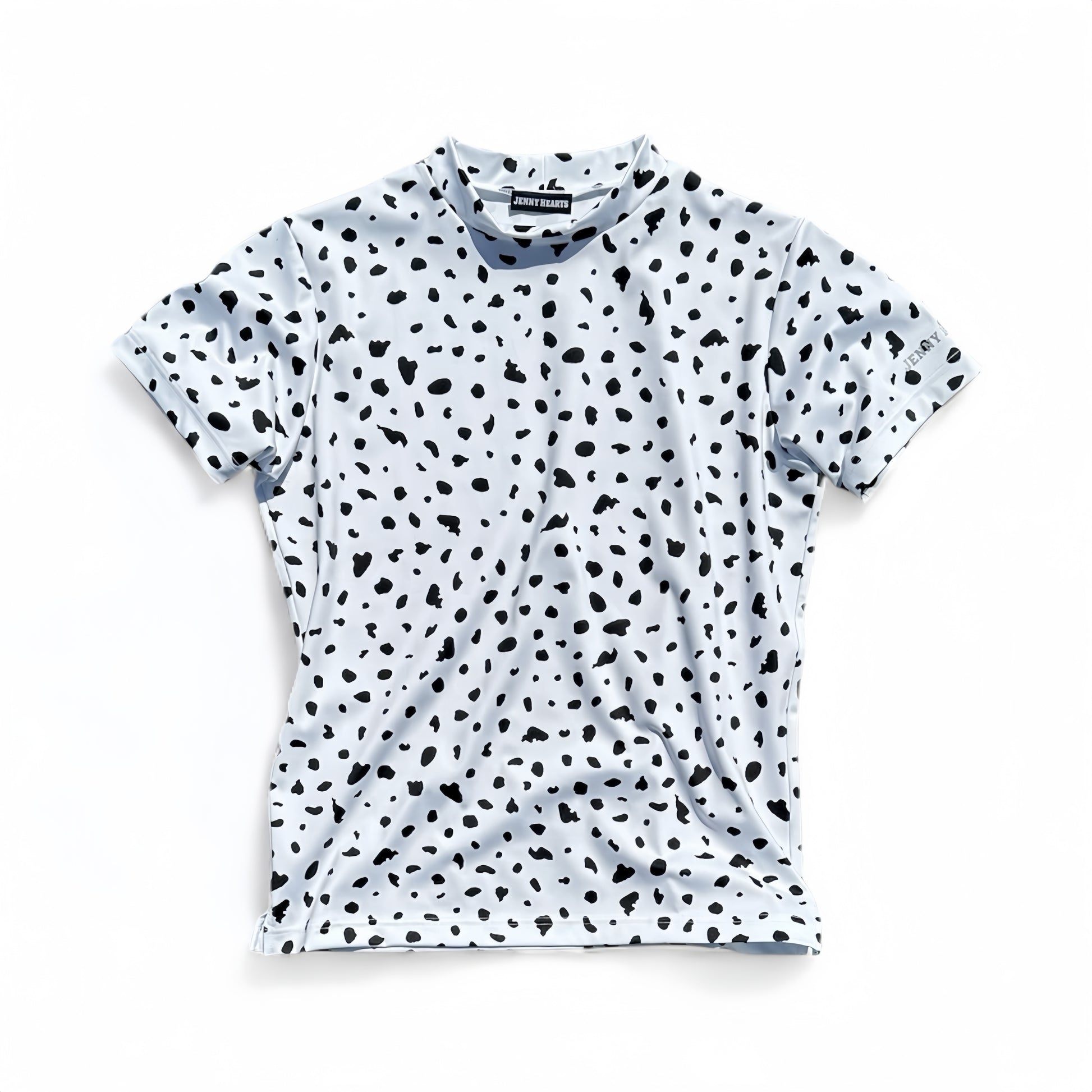 Mens Animal Mock Neck Leopard メンズゴルフウェア アニマル モックネック 夏 半袖 レオパード 豹柄  肌触り柔らか 伸縮性高い 速乾 メンズ ホワイト アニマル柄 おしゃれ おすすめ ゴルフ場で映える プレゼント