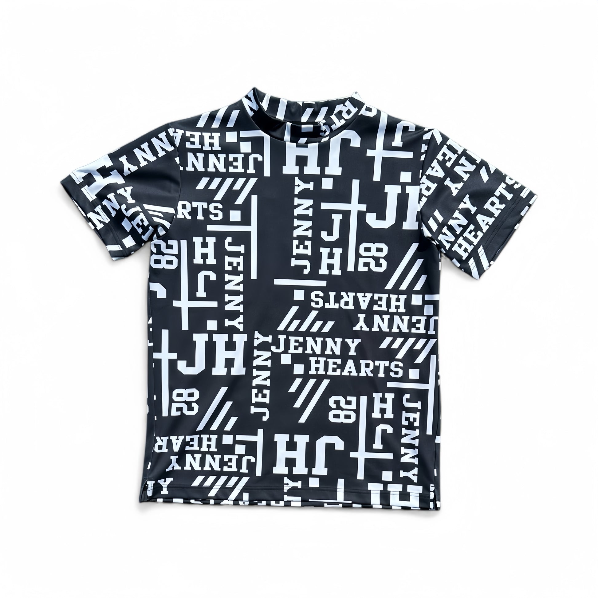 Men's Mock Neck Logotipo Golf Apparel for Summer, Mock Neck, Short Sleeves, Stretch, Quick-Drying, Smooth to the Touch, UV Protection, Stylish and Cute