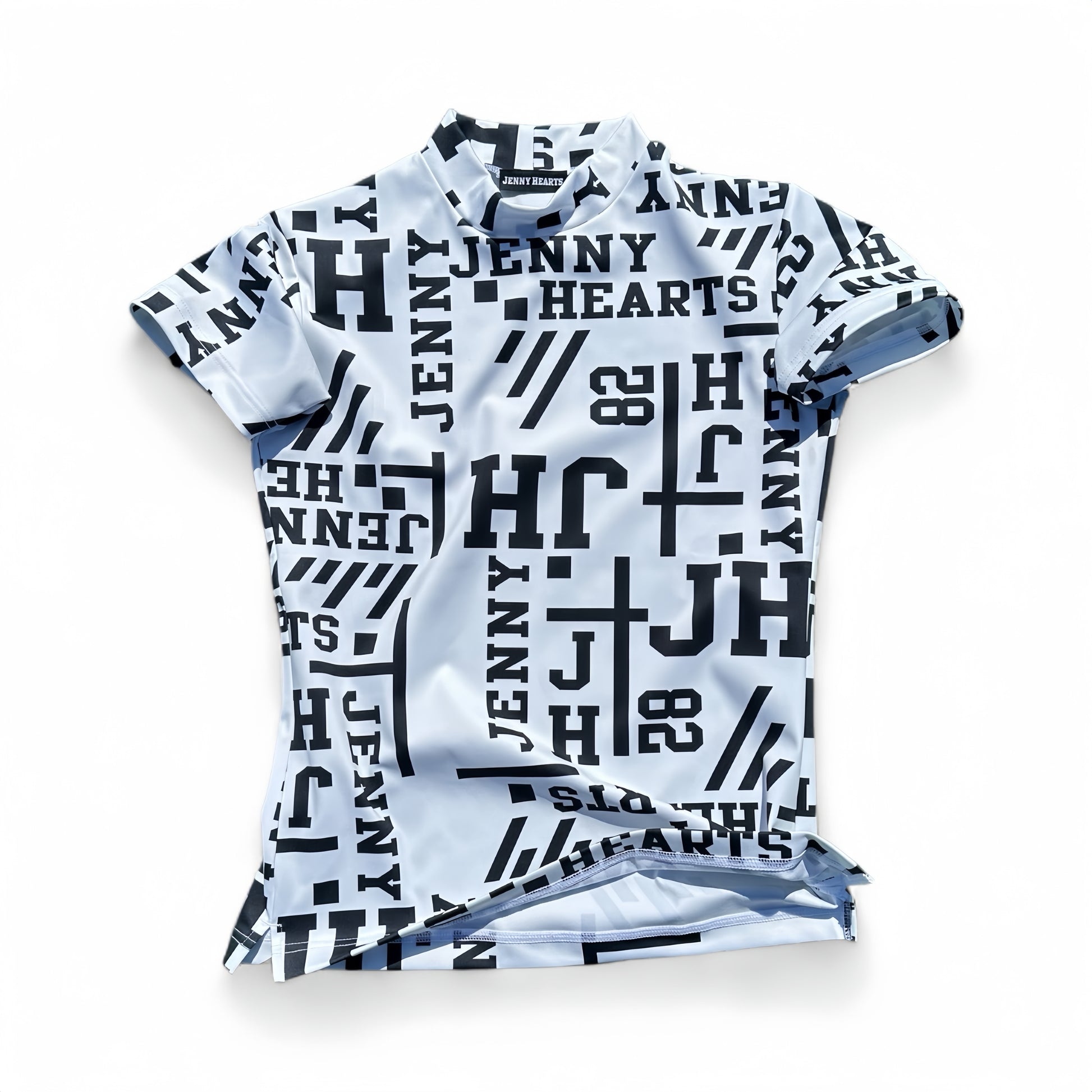 Ladies Mock Neck Logotipo レディースゴルフウェア 夏 モックネック 半袖 ストレッチ 速乾 肌触りなめらか UVカット おしゃれ 可愛い