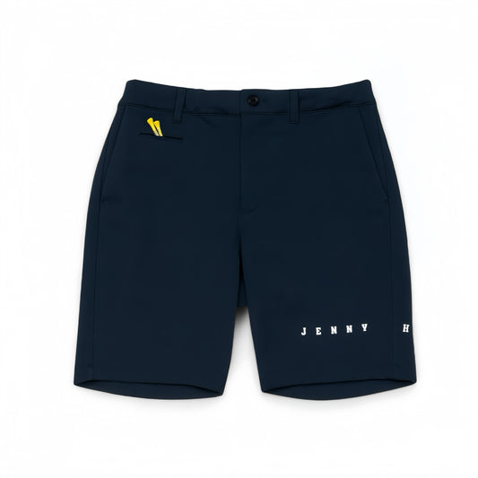Mens Half Pants Popcorn Knit ゴルフウェア メンズ 夏秋春 ハーフパンツ 短パン ポップコーンニット 超軽量 伸びる 吸水速乾 消臭 UVカット D管 紺 日本製