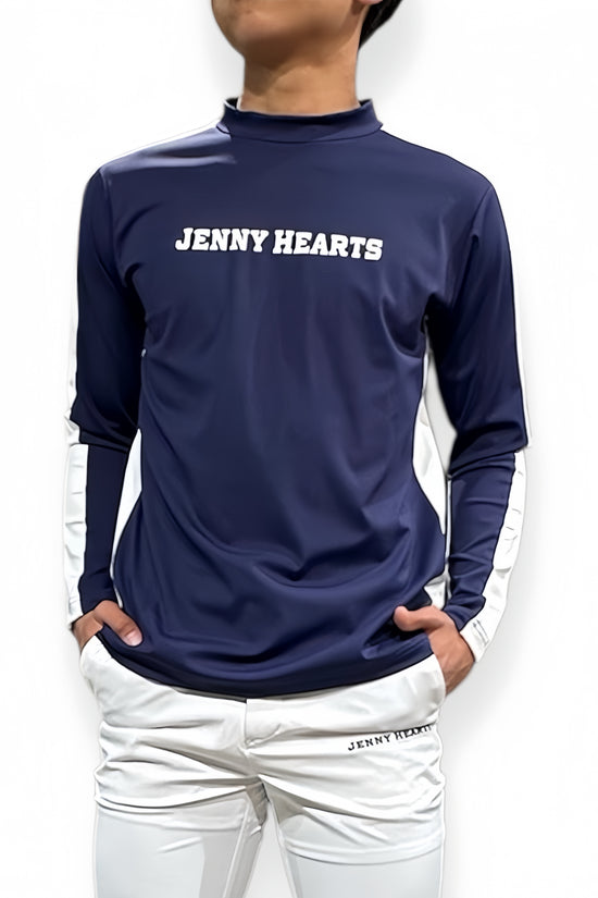 Men's Mock Neck Spandex Golf Apparel: Ultimate Smoothness, Men's Summer Mock Neck Long Sleeves, Lightweight, Navy, Two-Tone Color, UV Protection, Quick Drying, Excellent Stretchy, Stylish