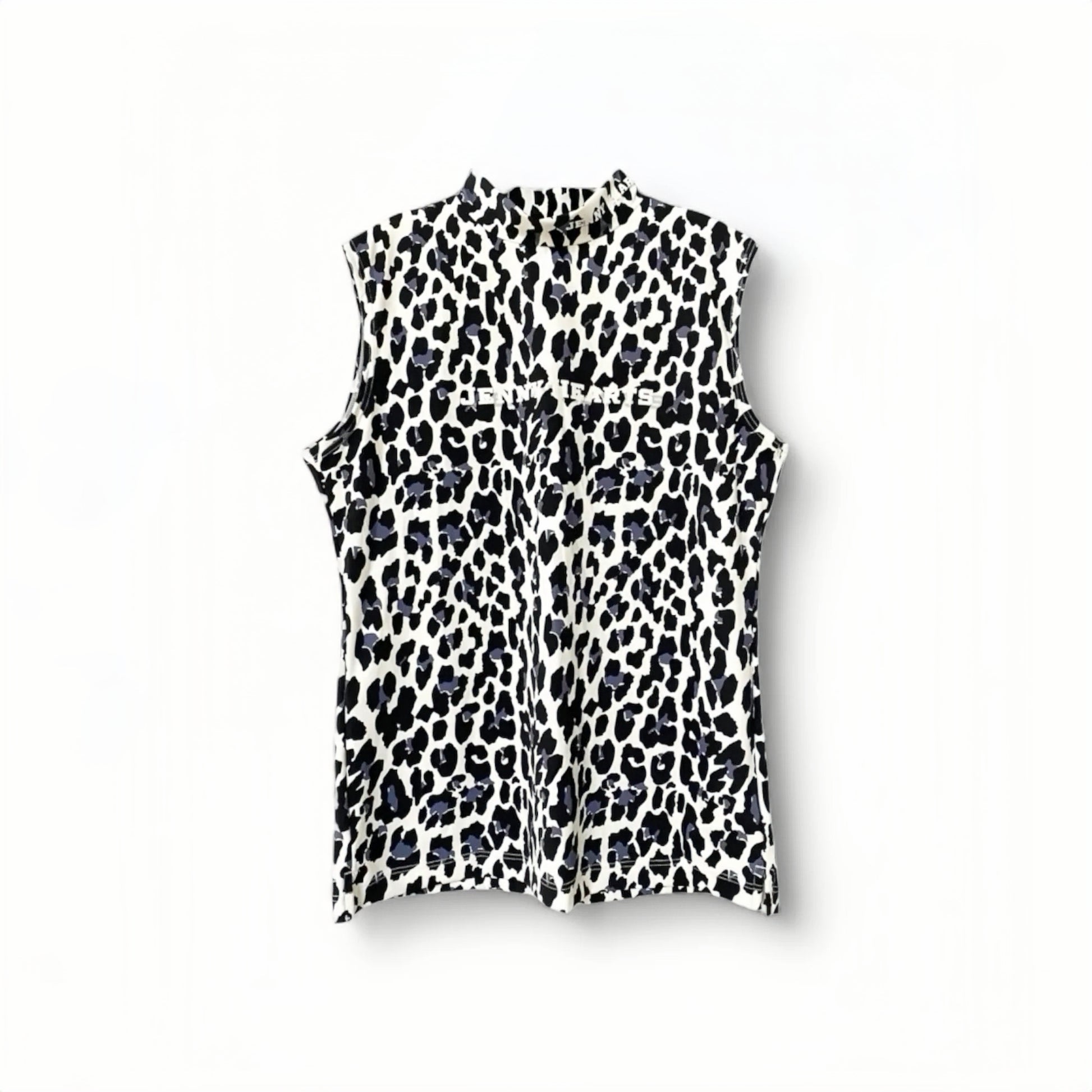Women's Sleeveless Animal Panther Mock Neck Shirt. Cool to the touch, smooth to the touch, and highly stretchable. Stylish for summer, perfect for women and girls.