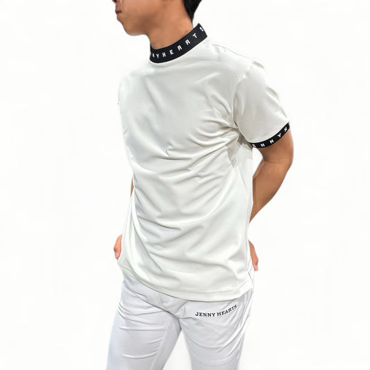 Men's Grosgrain Mock Neck Golf Apparel for Summer. Short Sleeve Mock Neck. Grosgrain Stretch Fabric. Smooth to the Touch, Quick-Drying, UV Protection, and Opaque. Simple, Stylish, High-Quality, and High-Performance. Recommended as a Gift. Made in Japan.