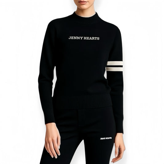 ＼11月22日予約開始／High-Gauge Mock Sweater ゴルフウェア レディース セーター ブラック 秋冬 保温 防寒 ハイゲージ使用 上品 エレガント JH25-SW011