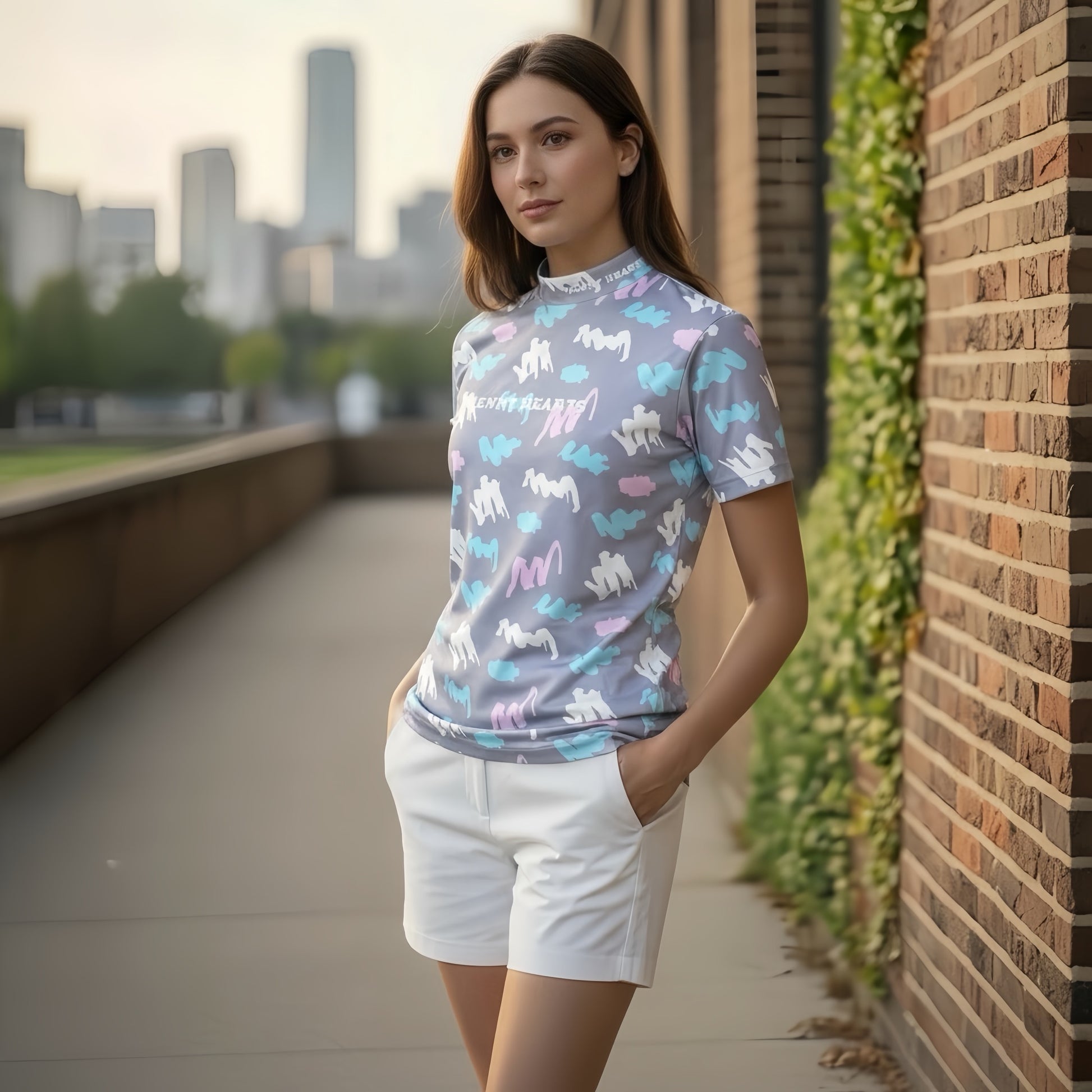 Ladies Smooth Mock Doodle ゴルフウェア レディース モックネック 半袖 夏 接触冷感 高い伸縮性 UVカット なめらか肌触り スムースシリーズ