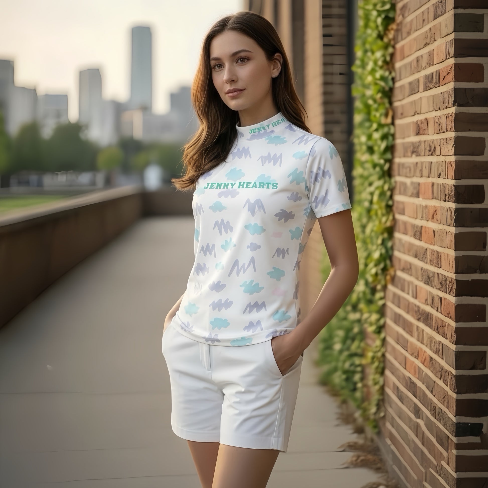 Ladies Smooth Mock Doodle ゴルフウェア レディース モックネック 半袖 夏 接触冷感 高い伸縮性 UVカット なめらか肌触り スムースシリーズ