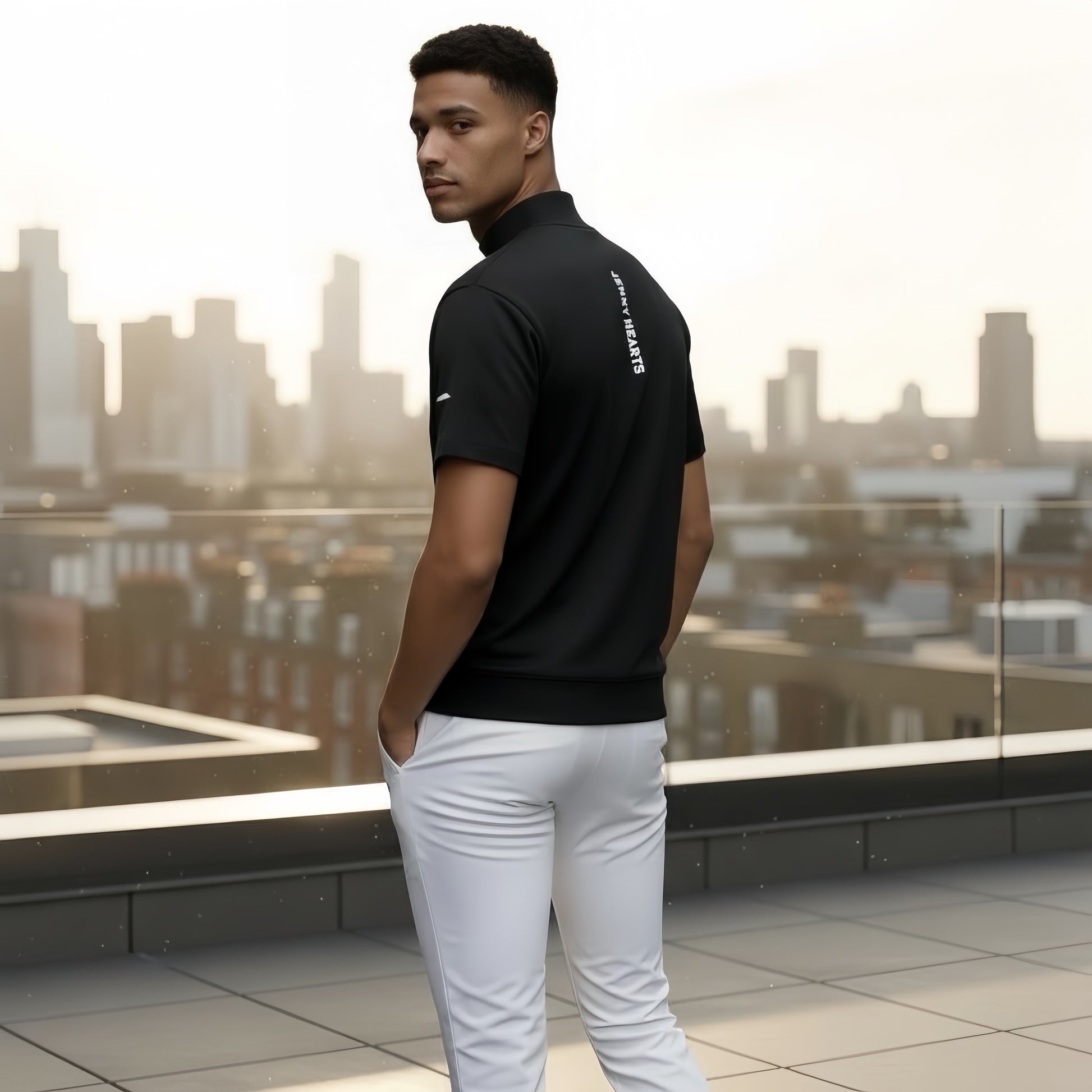 Mens Edge Line Golf Mock Neck