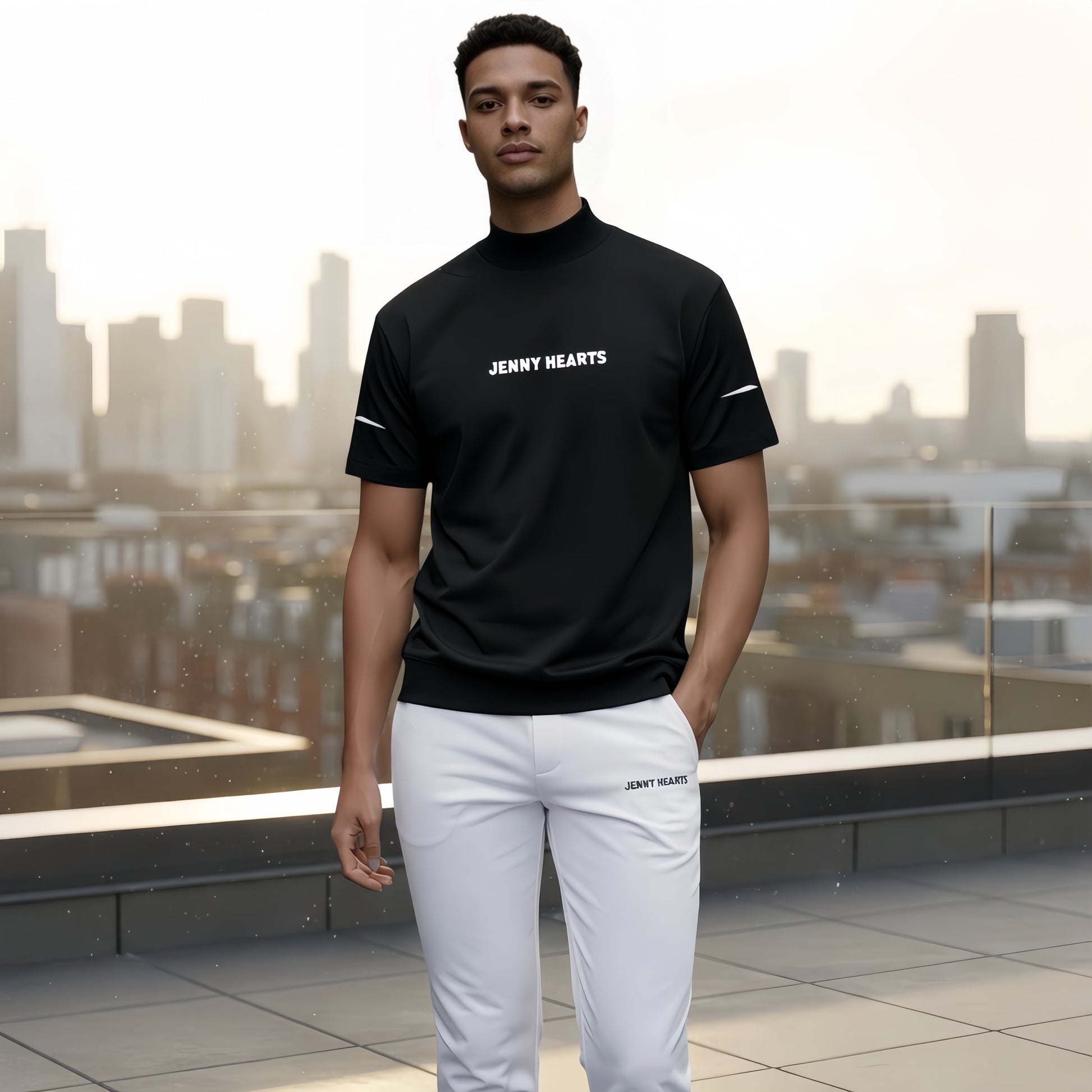 Mens Edge Line Golf Mock Neck