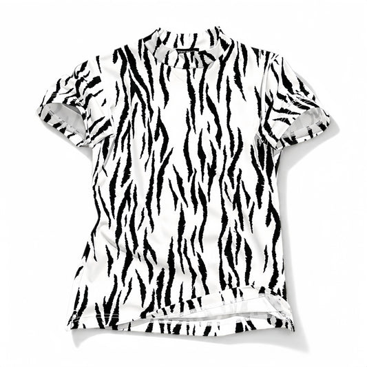 Women's Animal Mock Neck Zebra