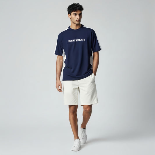 Men's Mock Neck Spandex Golf Wear: Ultimate Smoothness, Summer Mock Neck, Short Sleeve, Lightweight, Navy, Two-Tone, UV Protection, Quick Drying, Excellent Stretchy, Stylish